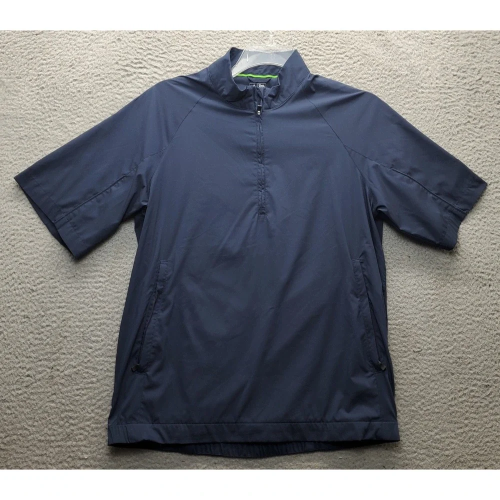Adidas Battleground Country Club Golf Jacket Mens Small Navy Climaproof 1/4 Zip